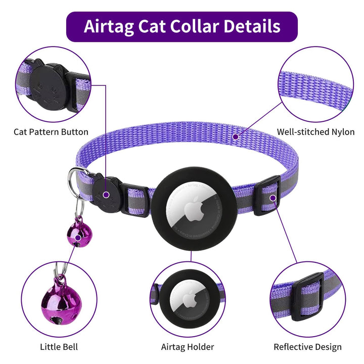 Adjustable AirTag Cat Collar - Pawtique