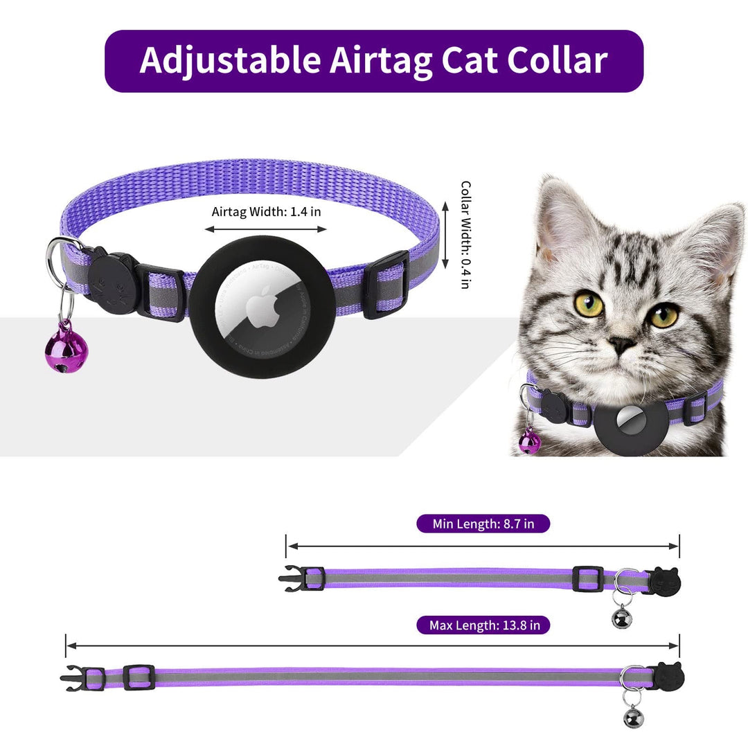 Adjustable AirTag Cat Collar - Pawtique