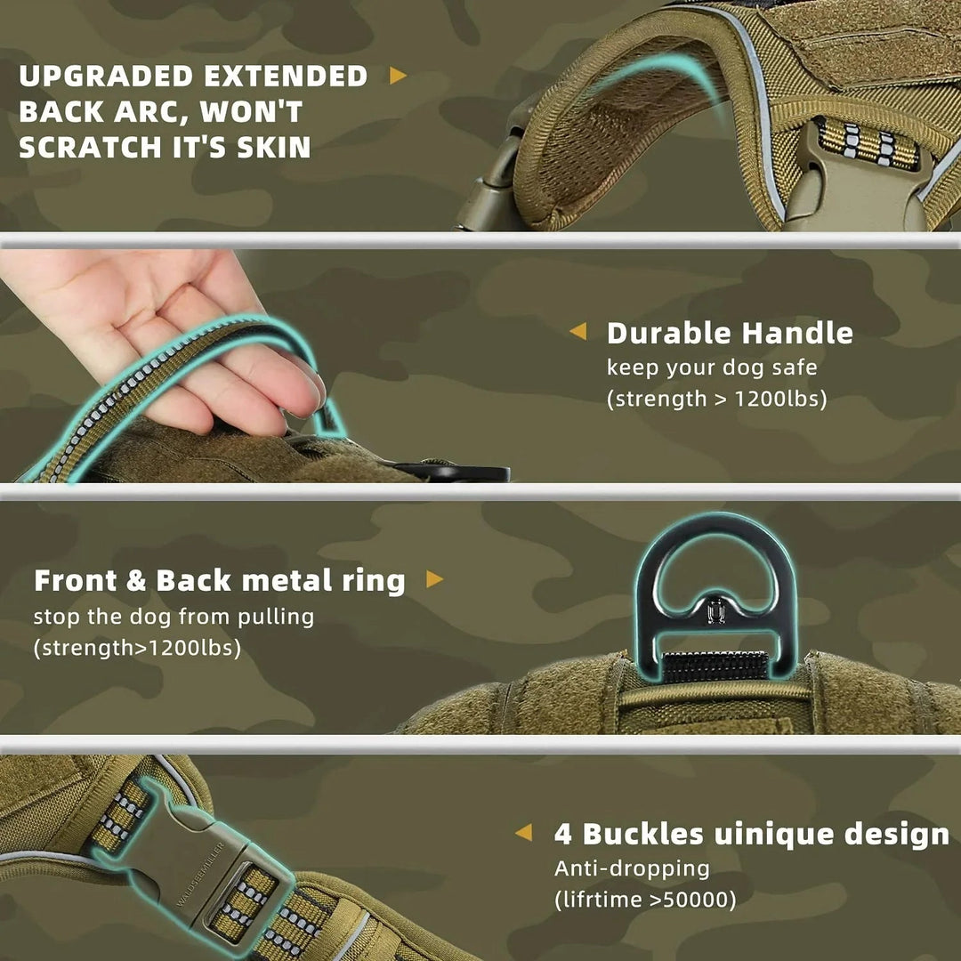 Adjustable Anti - Pull Harness with MOLLE System - Pawtique