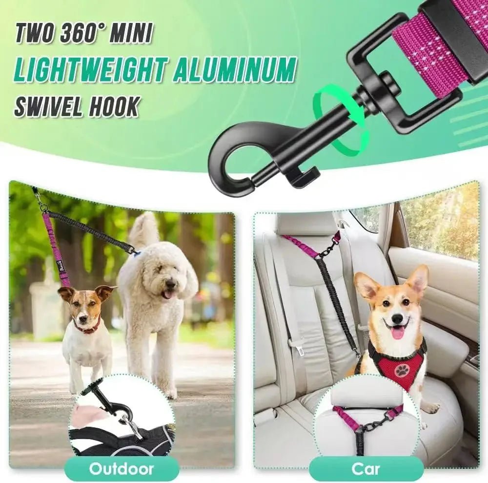Adjustable Duo Dog Leash with Comfortable Bungee - Pawtique