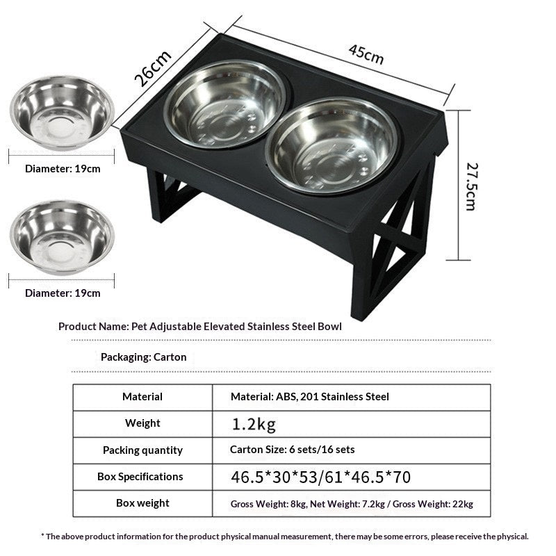 Adjustable Elevated Pet Bowl - Pawtique