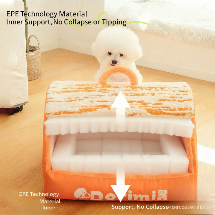 All - Season Enclosed Pet Bed - Removable and Washable - Pawtique