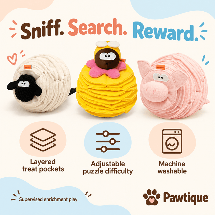 Animal pig snuffle toy - Pawtique
