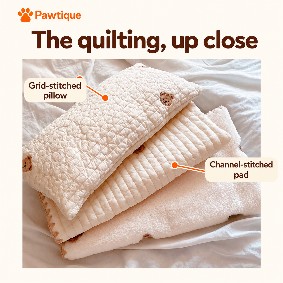 BearHug three-piece pet bedding set: texture