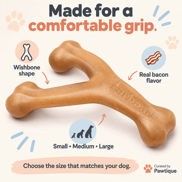 Benebone Bacon Wishbone Chew Toy - Pawtique
