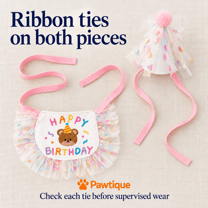 Each piece has separate ribbon ties