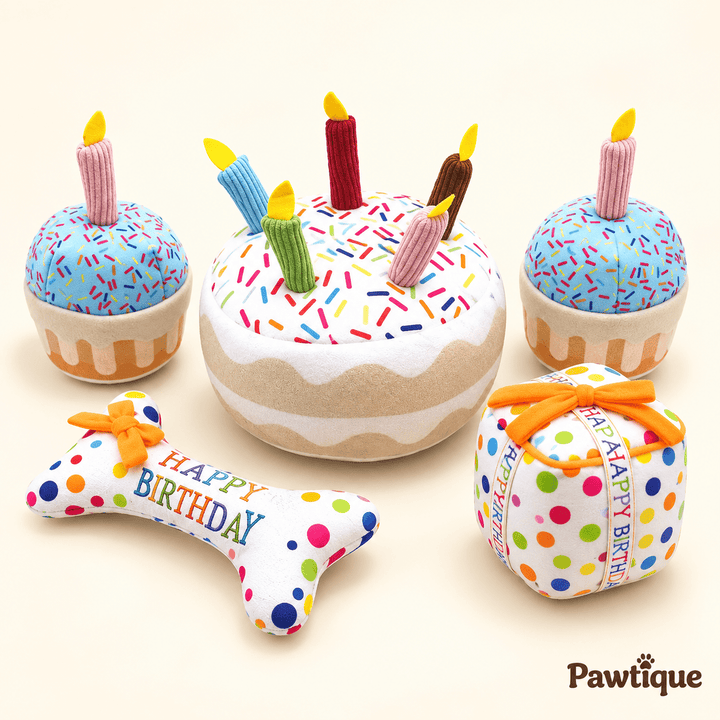 Birthday Cake Squeaky Toys - Pawtique