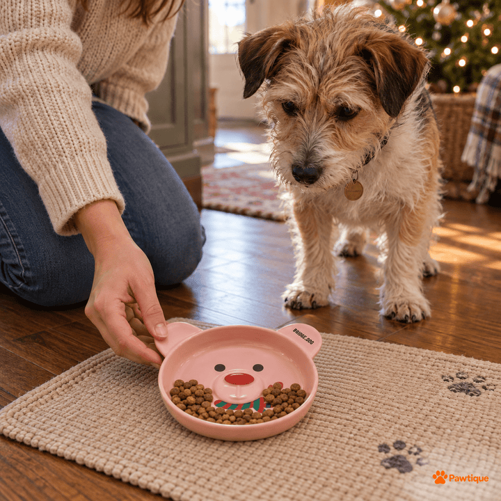 BRIDGE.DOG Christmas Bear Ceramic Pet Bowl - Pawtique