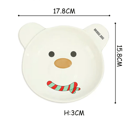 BRIDGE.DOG Christmas Bear Ceramic Pet Bowl - Pawtique