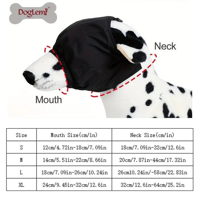 Calming Cap and Eye Mask for Dogs - Reduces Anxiety, Car Sickness, and Grooming Stress - Nylon Shading Muzzle - Pawtique
