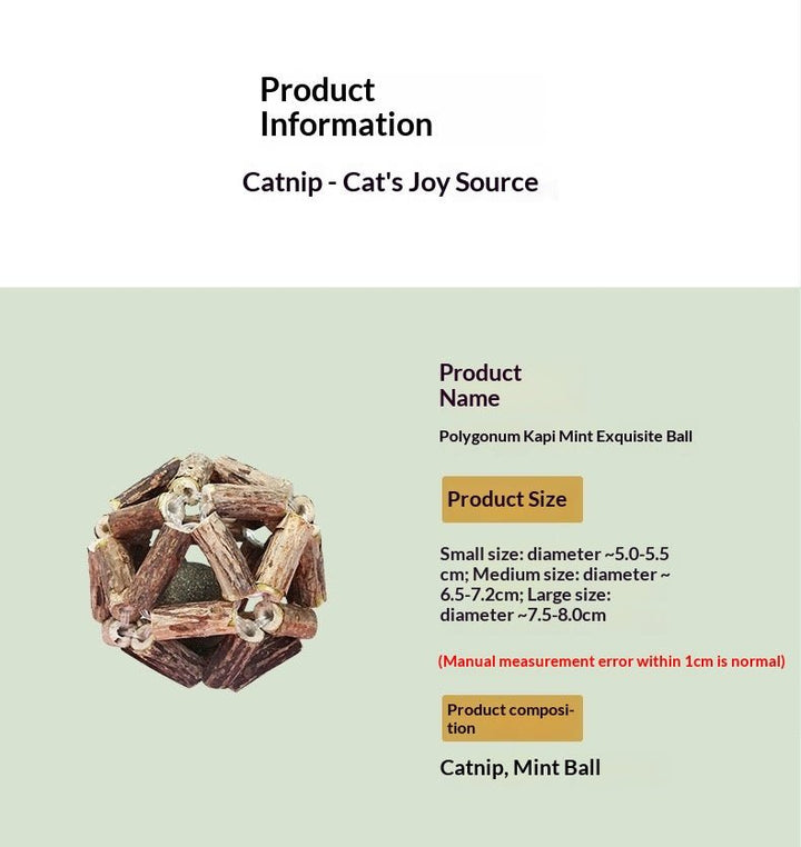 Catnip &amp;amp; Silvervine Dental Chew Ball - Pawtique