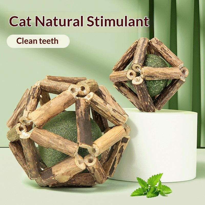 Catnip &amp;amp; Silvervine Dental Chew Ball - Pawtique
