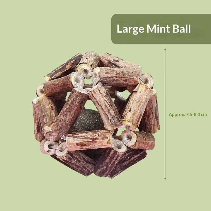 Catnip &amp;amp; Silvervine Dental Chew Ball - Pawtique