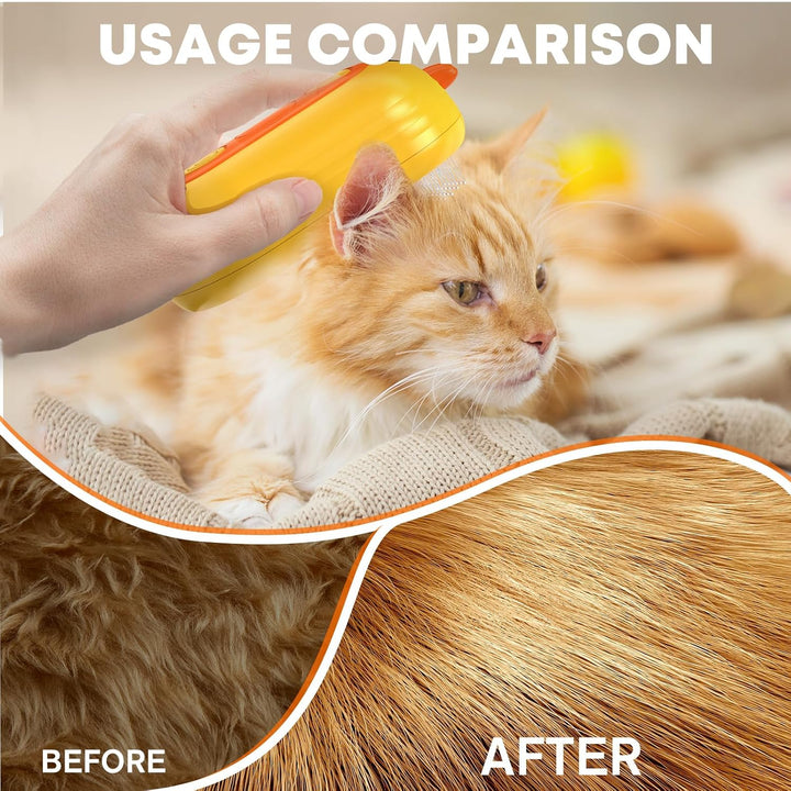 2-in-1 Spray Pet Grooming Brush – Ducky Delight for Tangle-Free Fur!