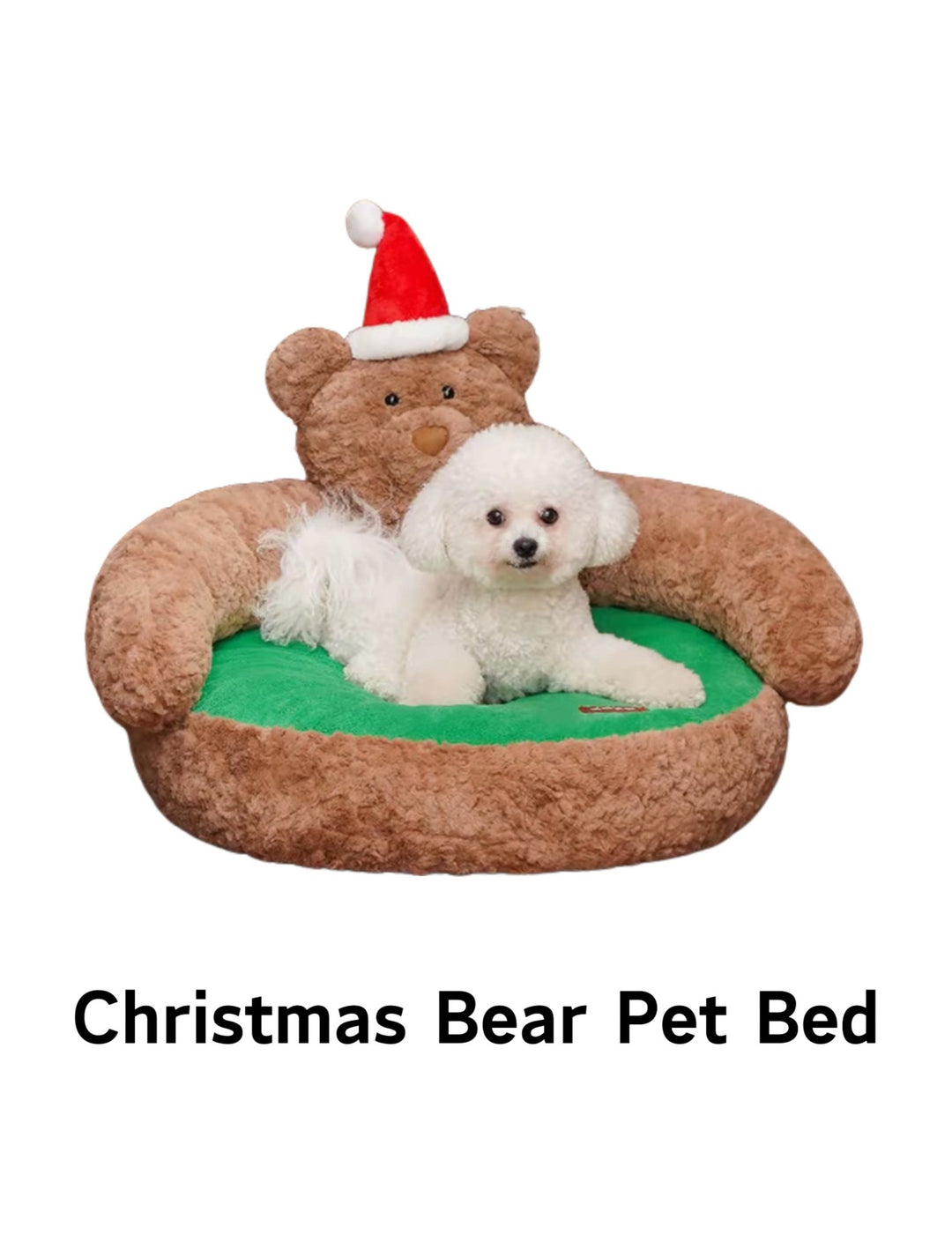 Christmas Bear Pet Bed: Cozy Holiday Comfort - Pawtique