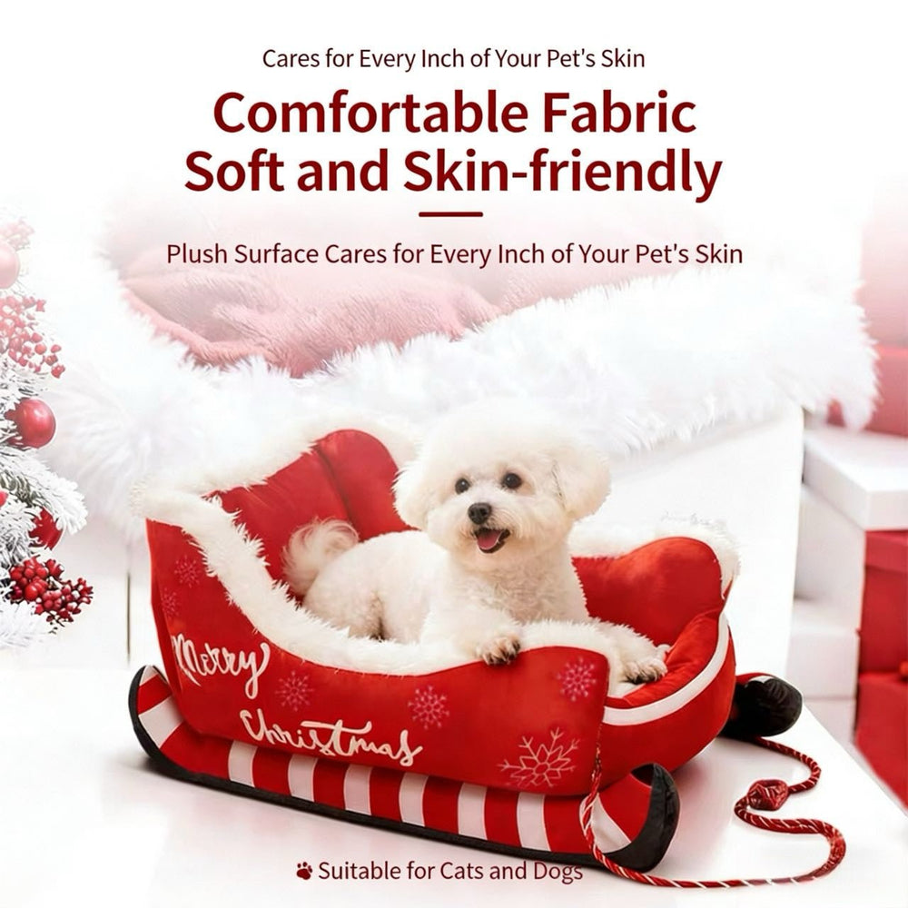 Christmas Sleigh Pet Bed — A Cozy Holiday Nest for Pets - Pawtique