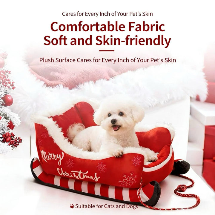 Christmas Sleigh Pet Bed — A Cozy Holiday Nest for Pets - Pawtique
