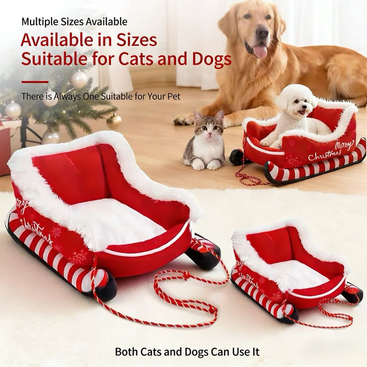 Christmas Sleigh Pet Bed — A Cozy Holiday Nest for Pets - Pawtique