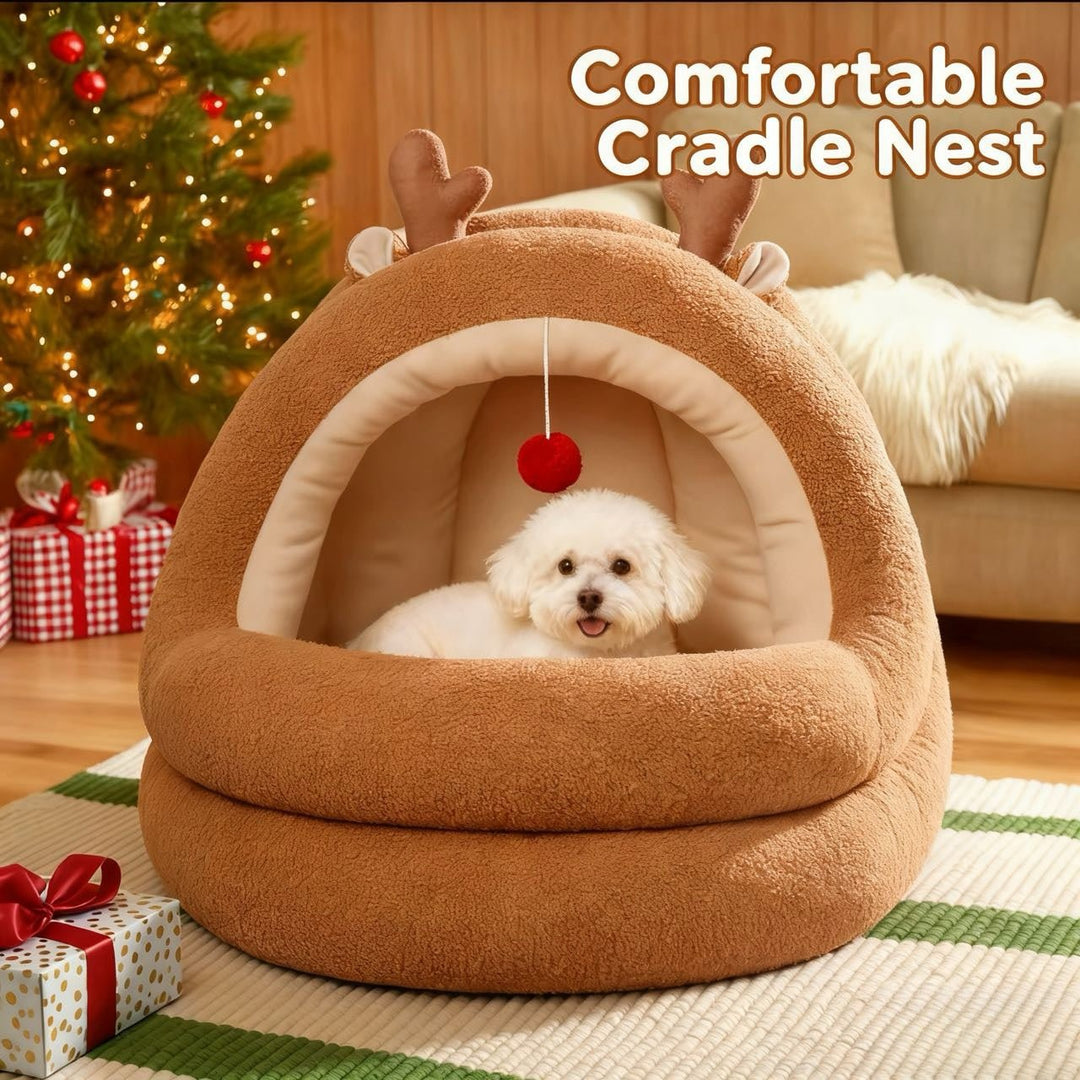 Christmas Tree Pet Bed – Cozy &amp; cute, a festive little world for your furry friend! - Pawtique