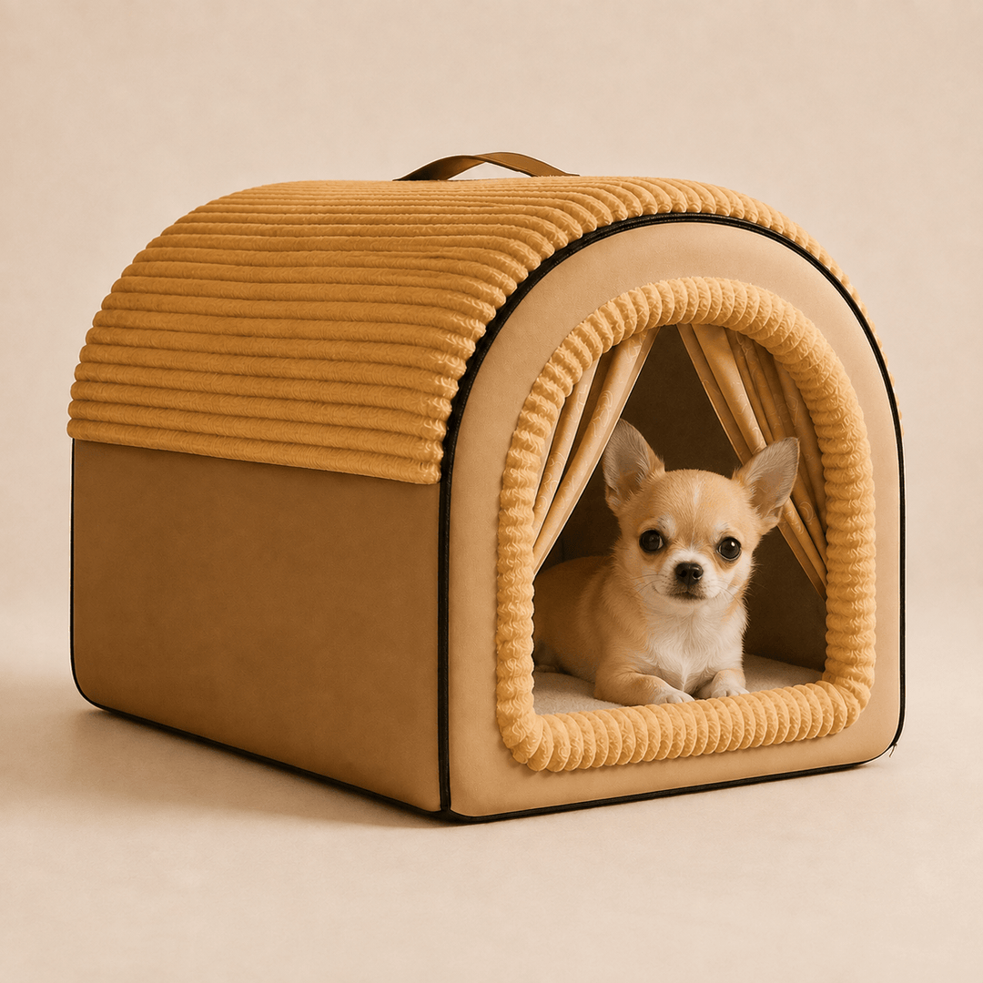 Cozy Cottage Enclosed Dog Bed - Pawtique
