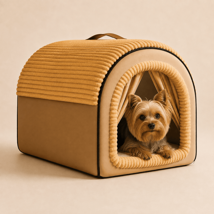 Cozy Cottage Enclosed Dog Bed - Pawtique