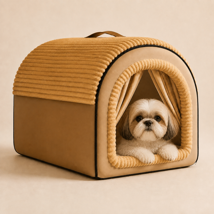 Pawtique Cozy Cottage dog bed size L with Shih Tzu
