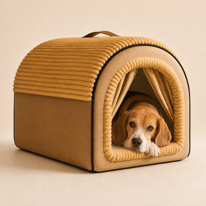 Pawtique Cozy Cottage dog bed size XXL with Beagle