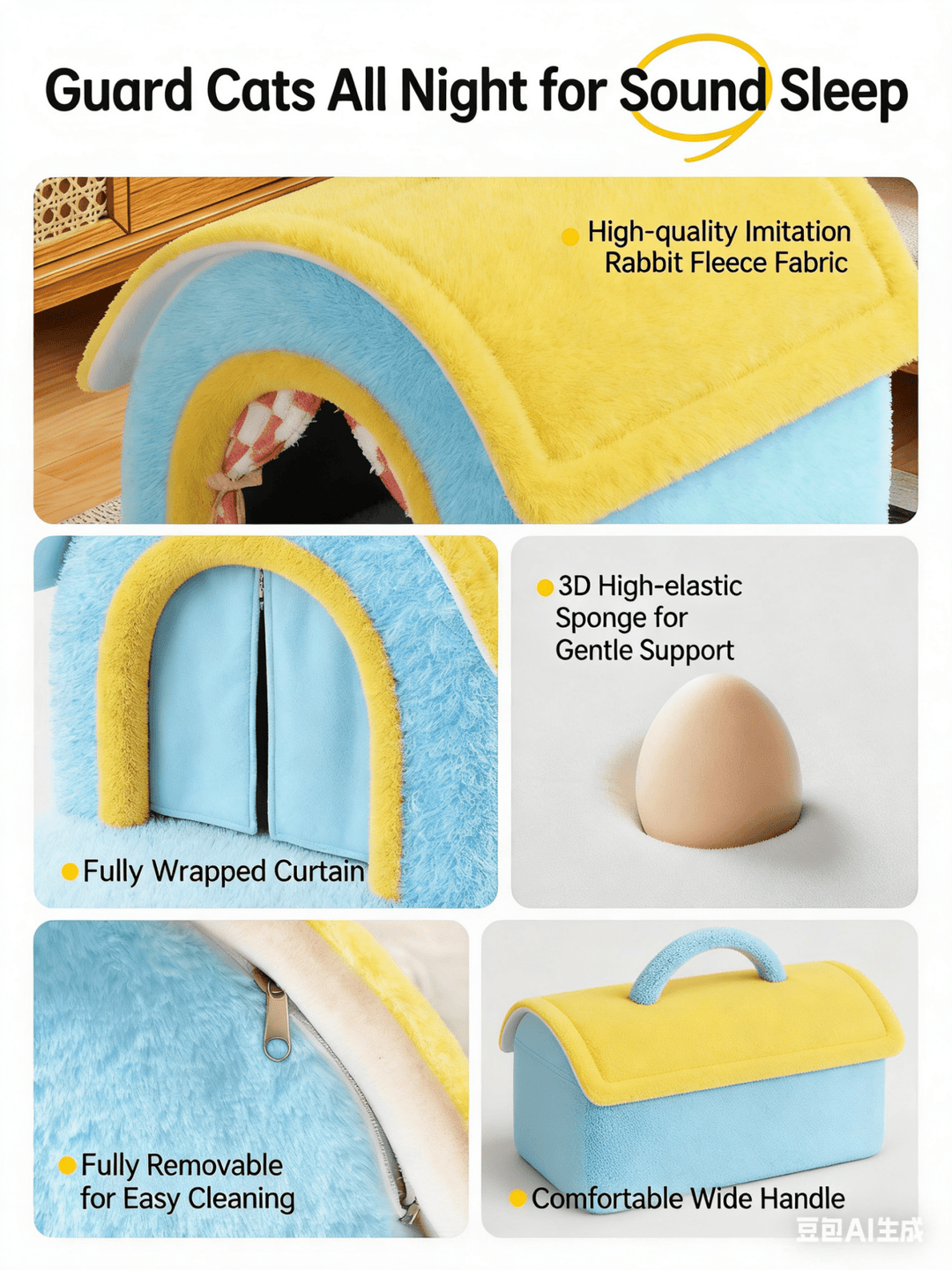 Cozy House Cat Bed - Pawtique