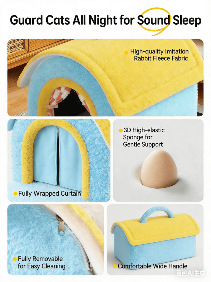 Cozy House Cat Bed - Pawtique