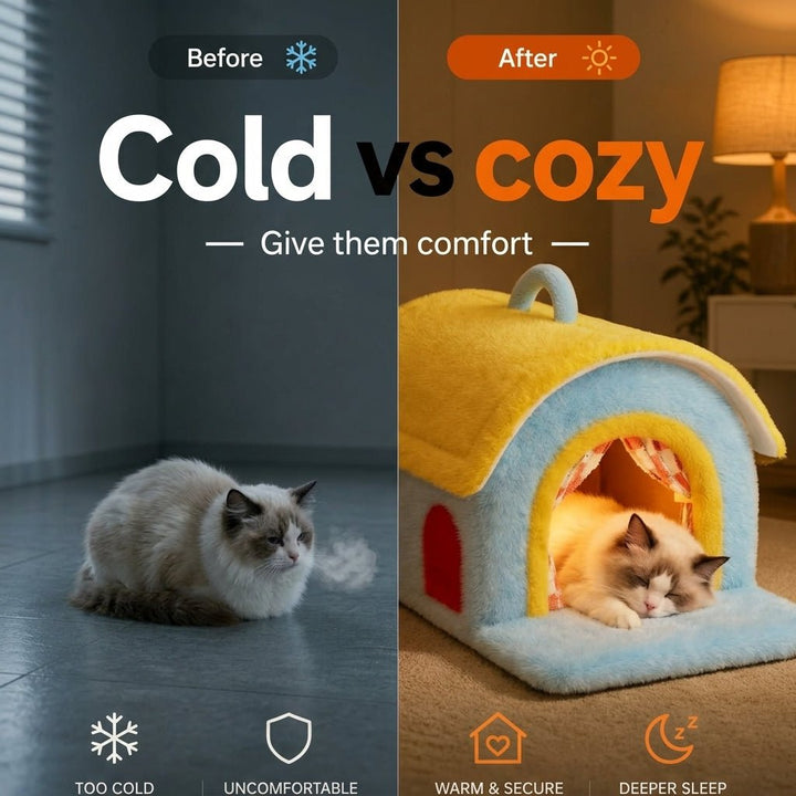 Cozy House Cat Bed - Pawtique