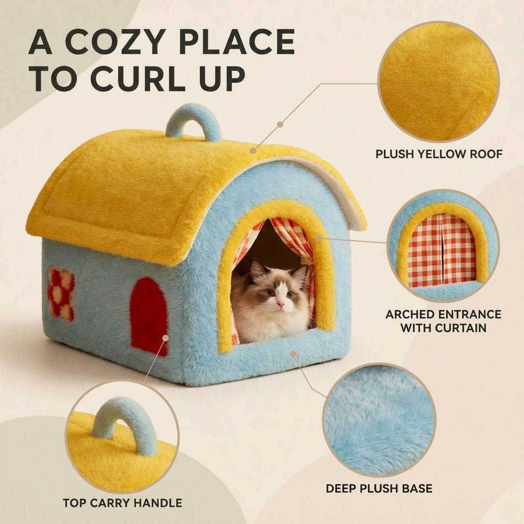 Cozy House Cat Bed - Pawtique