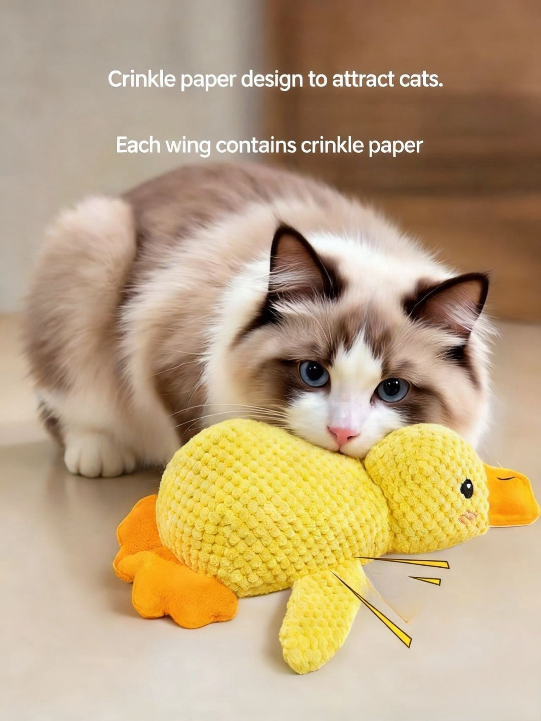 Crispy Paper Mint Duck Cat Toy - Pawtique