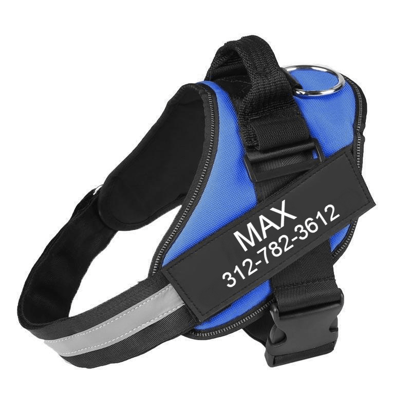 Custom No Pull Dog Harness with Name and Phone Number, Heavy Duty Personalized Pet Vest - Pawtique