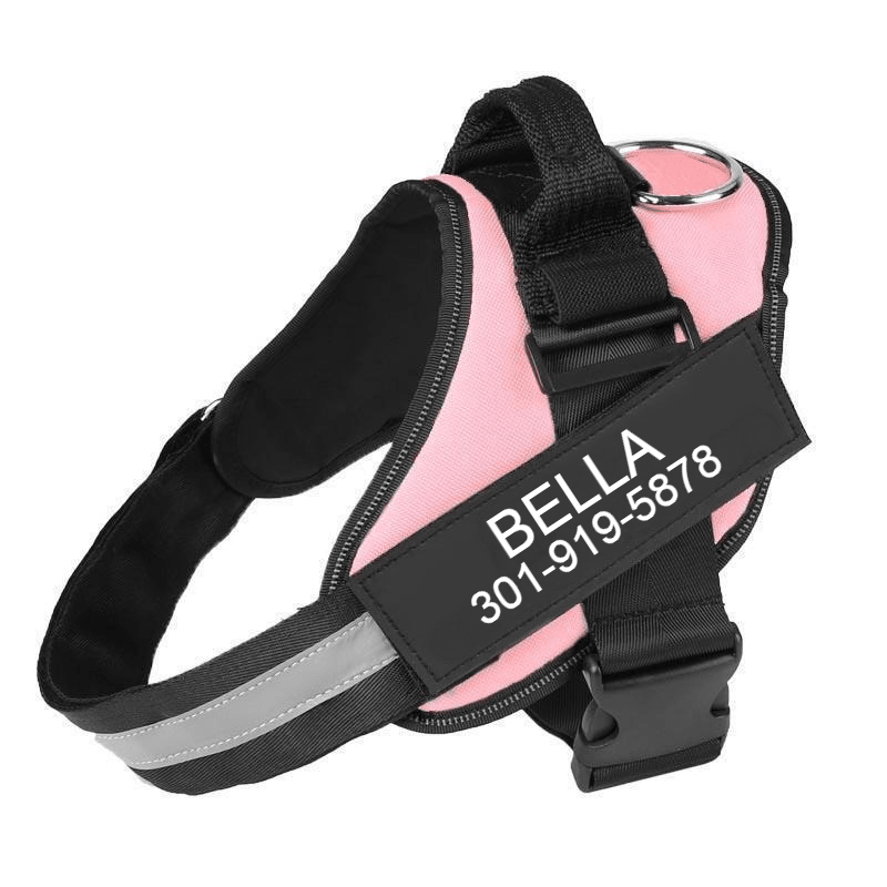 Custom No Pull Dog Harness with Name and Phone Number, Heavy Duty Personalized Pet Vest - Pawtique