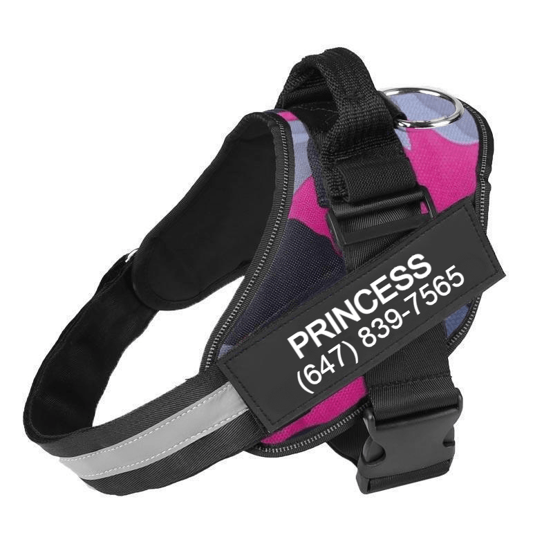 Custom No Pull Dog Harness with Name and Phone Number, Heavy Duty Personalized Pet Vest - Pawtique