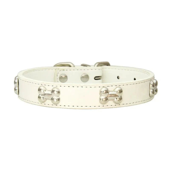 Cute Bone Shaped Leather Collar - Pawtique