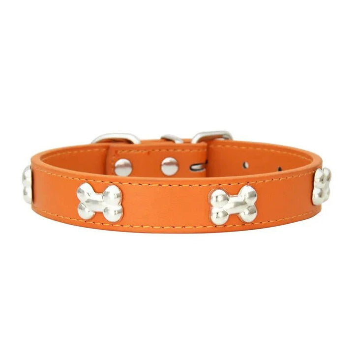 Cute Bone Shaped Leather Collar - Pawtique