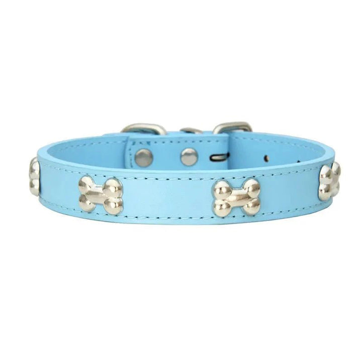 Cute Bone Shaped Leather Collar - Pawtique