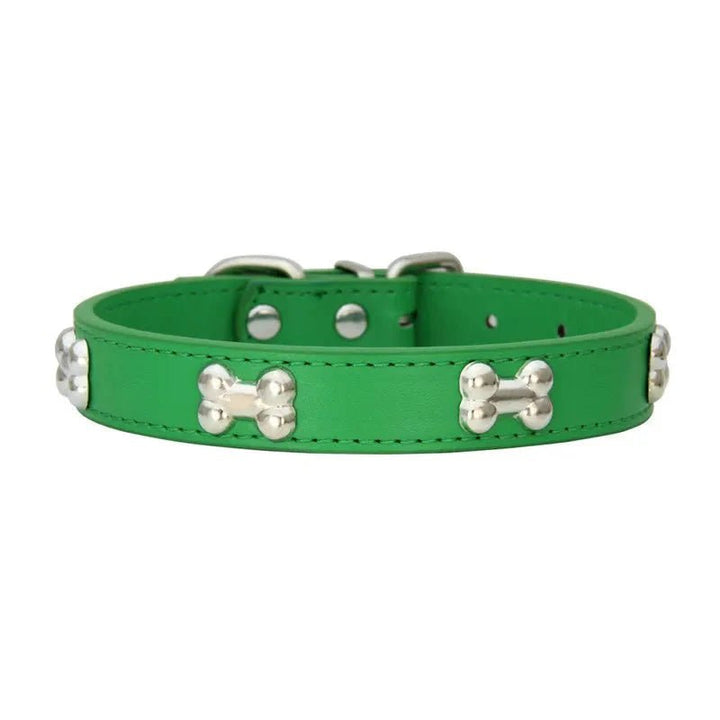 Cute Bone Shaped Leather Collar - Pawtique