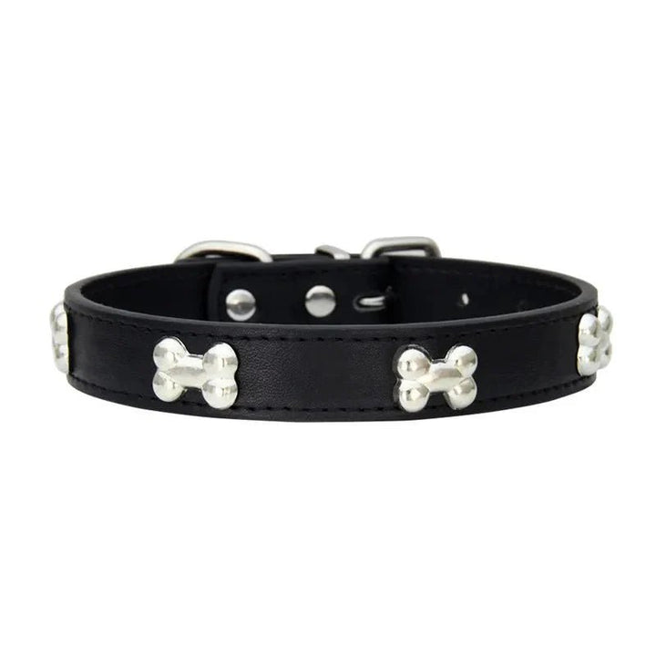 Cute Bone Shaped Leather Collar - Pawtique