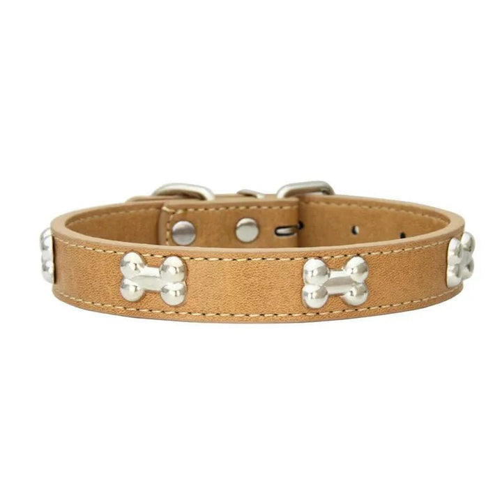 Cute Bone Shaped Leather Collar - Pawtique