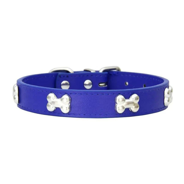 Cute Bone Shaped Leather Collar - Pawtique