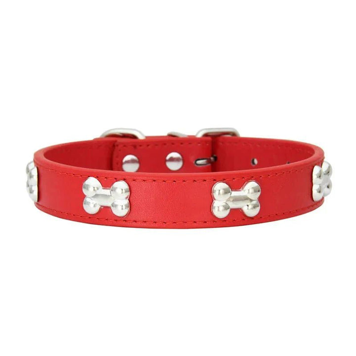 Cute Bone Shaped Leather Collar - Pawtique