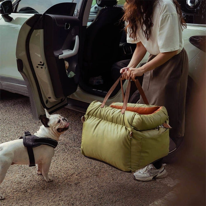 Deluxe Faux Leather Dog Car Seat - Pawtique