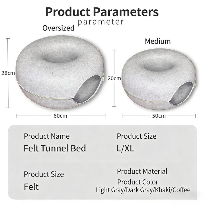 Donut Tunnel Cat Bed - Pawtique