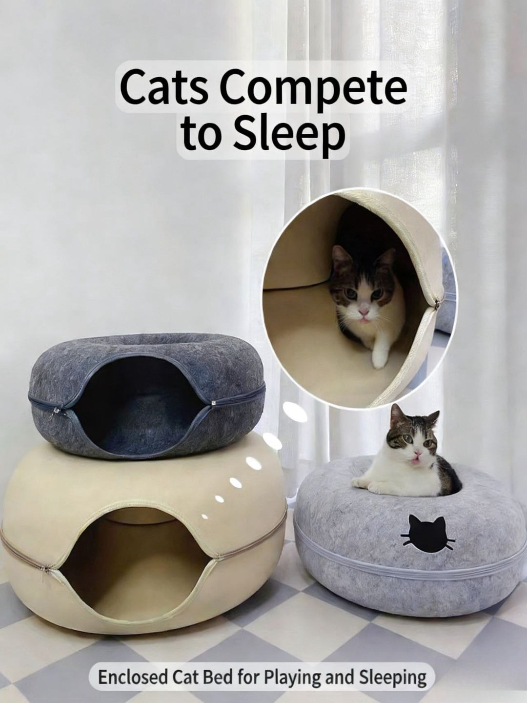Donut Tunnel Cat Bed - Pawtique
