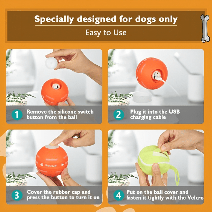DuraSpin™ Self - Rolling Interactive Dog Ball - Pawtique