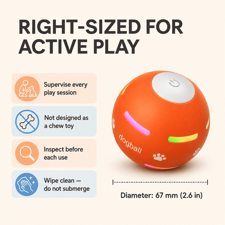 DuraSpin™ Self-Rolling Interactive Dog Ball - Pawtique