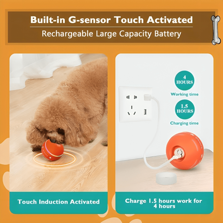 DuraSpin™ Self - Rolling Interactive Dog Ball - Pawtique