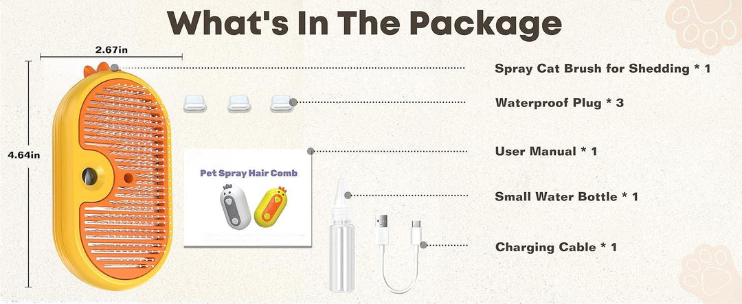 2-in-1 Spray Pet Grooming Brush – Ducky Delight for Tangle-Free Fur!